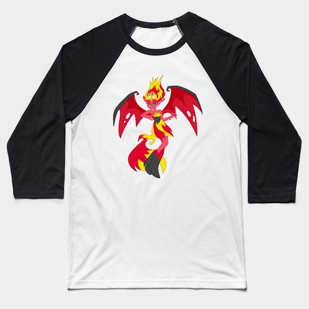 Demon Sunset Shimmer 1 Baseball T-Shirt by CloudyGlow